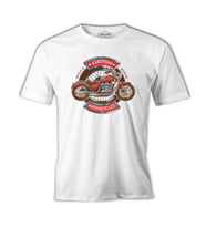 Model Motosiklet  Beyaz Erkek Tshirt