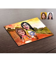 BK Gift Kişiye Özel Anne Kız Karikatürlü Ahşap Puzzle-2