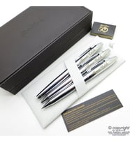 Scrikss 35 3'lü Set Parlak Krom Deri Ahşap Kutulu  Dolma Kalem + Tükenmez Kalem + Versatil Kalem Set  Scrikss Kalem  İsme Özel Kalem  Hediyelik Kalem