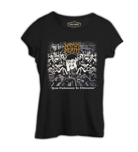 Napalm Death - From Enslavement Siyah Kadın Tshirt