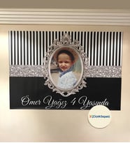 100x70cm Kişiye Özel Resimli Doğum Günü, Parti, Kutlama Arka Fon Afişi