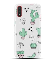 Kılıfland Samsung Galaxy A01 Kılıf Silikon Resimli Kapak Cactus Pattern Stok 901