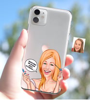 BK Gift Kişiye Özel Bayan Kolay Yetişmiyor Karikatürlü iPhone 11 İnce Şeffaf Silikon Telefon Kapağı-7 (Beyaz)