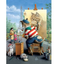 Art Puzzle Ressam Kedi 500 Parça Puzzle