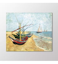 Arty Tablo Sainte Maries Sahilinde Balıkçı Tekneleri, 1888 Tablo (Karışık)