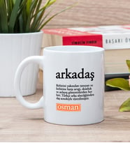 Arkadaş Kelime Anlamı Beyaz Kupa Bardak