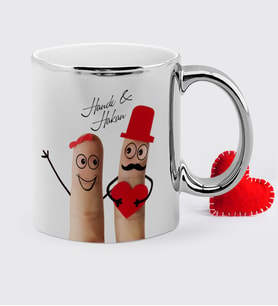 BK Gift Kişiye Özel Sevgililer Günü Temalı Krom Kupa Bardak - 85