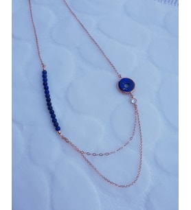 Lapis Taşlı Gümüş Kolye