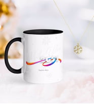 BK Gift Kişiye Özel 2024 Mutlu Yıllar Siyah Kupa ve Kar Tanesi Kolye-4 (Model 1)
