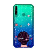 Space Girl Tasarım Süper Şeffaf Silikon Telefon Kılıfı Huawei P40 Lite E