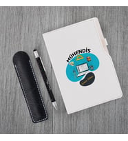Kişiye Özel Uv Baskılı Mühendis Temalı Beyaz Defter & Fonksiyonel Mühendis Kalemi Seti