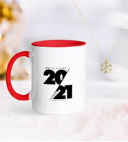BK Gift Kişiye Özel 2024 Mutlu Yıllar Kırmızı Kupa ve Kar Tanesi Kolye-9 (Model 1)