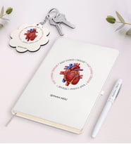 BK Gift Kişiye Özel Kalp Damar Cerrahi Beyaz Defter Kalem ve Anahtarlık Hediye Seti-5 (Model 1)