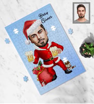 Kişiye Özel Yılbaşı Erkek Karikatürlü 130 Parça Puzzle Model-7