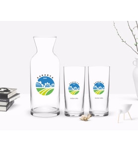 BK Gift Kişiye Özel Renkli Baskılı Sakarya Tasarımlı Turistik İkili Rakı Bardağı ve Karaf Hediye Seti-1 (Model 1)