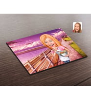 BK Gift Kişiye Özel Kadın Chef Karikatürlü Ahşap Puzzle