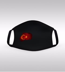 Türk Bayraklı Yıkanabilir Siyah Maske-2