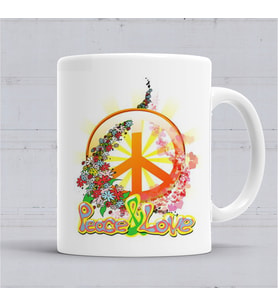 Peace Barış Simge Kupa Bardak Porselen