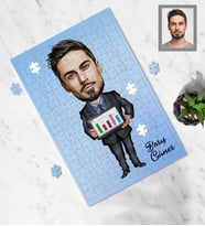 Kişiye Özel Öğretmen Karikatürlü A3 240 Parça Puzzle Bay-9