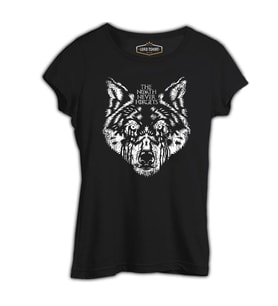 Winter is Coming Wolf Siyah Kadın Tshirt