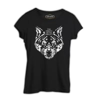Winter is Coming Wolf Siyah Kadın Tshirt