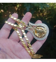 PULLU ZİNCİR LALE KOLYE (Gold)