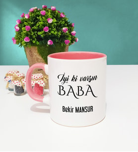 İyi ki Varsın Baba Tasarımlı Babaya Kupa Bardak Pembe