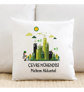 Bayan  Çevre Mühendisine Özel İsimli Yastık