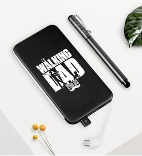 BK Gift Kişiye Özel The Walking Dad Siyah 5000 mAh Powerbank ve Kalem Seti (Model 1)