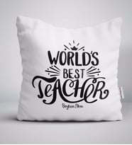 BK Gift Kişiye Özel Dünyanın En İyi Öğretmeni Beyaz Yastık-30
