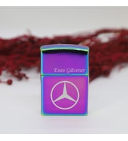 Mercedes Logolu Kişiye Özel Zippo Model Gazlı Çakmak - Gökkuşağı (Karışık)
