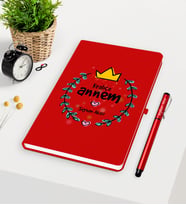 BK Gift Kişiye Özel Kraliçe Annem Kırmızı Defter Kalem Seti