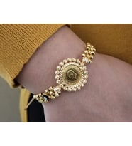 çeyrek bileklik 22ayar altın kaplama dorikalı