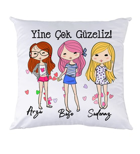 Biresimden Best Friend En İyi Arkadaşa Hediye İsimli ve Mesajlı Kişiye Özel Yastık