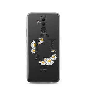 Papatya Harf Tasarım Süper Şeffaf Silikon Telefon Kılıfı Huawei Mate 20 Lite Ü-H