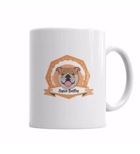 Bulldogue Coleçao Raças Pug Köpek Kupa Bardak Porselen