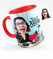 BK Gift Kişiye Özel Bayan Ceo Karikatürlü Kırmızı Kupa Bardak  1