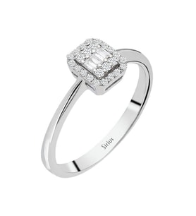 Sirius E Renk 0,14 Karat Baget Pırlanta Yüzük 0717R0264
