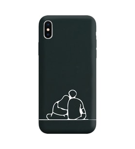 Iphone Xs Max Çizgi Tasarımlı Siyah Lansman Telefon Kılıfı