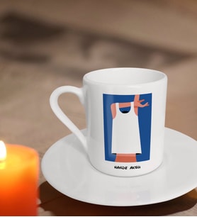 BK Gift Kişiye Özel Kadınlar Günü Türk Kahvesi Fincanı-23 (Beyaz)