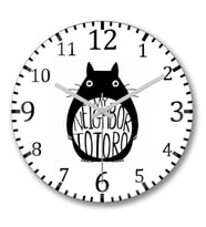 Meu Amigo Totoro Duvar Saati Bombeli Gercek Cam