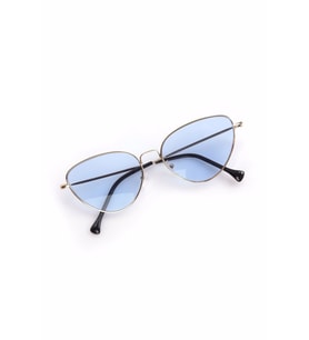 Gold Metal Çerçeveli Cat Eye Retro Mavi Güneş Gözlüğü