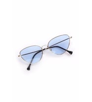 Gold Metal Çerçeveli Cat Eye Retro Mavi Güneş Gözlüğü