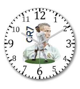 Cristiano Ronaldo  CR7 Duvar Saati Bombeli Gercek Cam