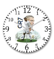 Cristiano Ronaldo  CR7 Duvar Saati Bombeli Gercek Cam