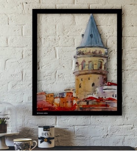 BK Gift Kişiye Özel İstanbul Galata Kulesi Temalı 3D Ahşap Tablo-3