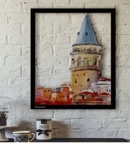 BK Gift Kişiye Özel İstanbul Galata Kulesi Temalı 3D Ahşap Tablo-3