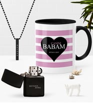 BK Gift Kişiye Özel Canım Babam Siyah Kupa Benzinli Çakmak Kolye Seti-1 (Model 1)