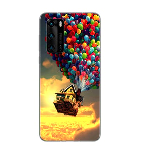 Yukarı Bak Balon Tasarımlı Süper Şeffaf Silikon Telefon Kılıfı Huawei P40