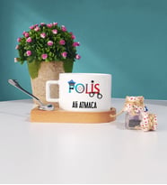 Polis Ahşap Altlıklı Fincan